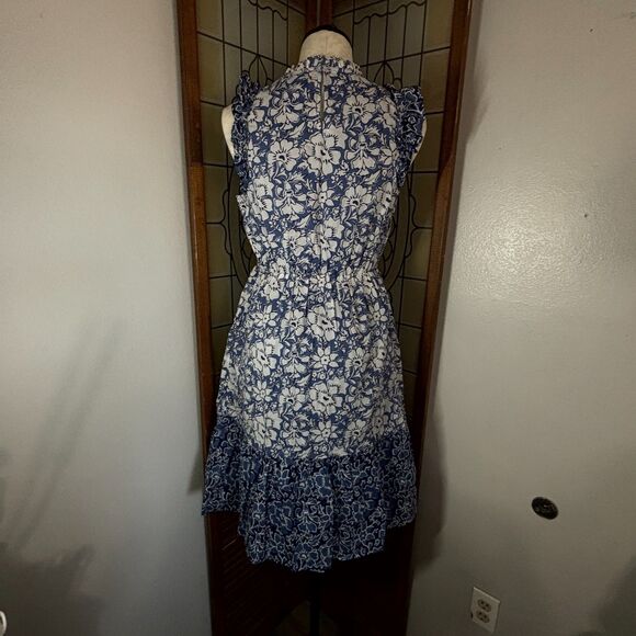 J. Crew Factory Mini Dress With Ruffle Sleeves Calas Block Mix Easter Size 4 - Picture 4 of 12